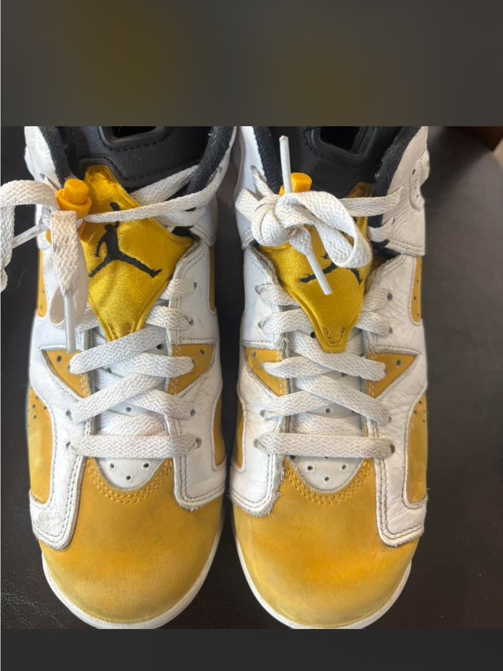 Jordan Kids Yellow and White Low-Top Sneakers